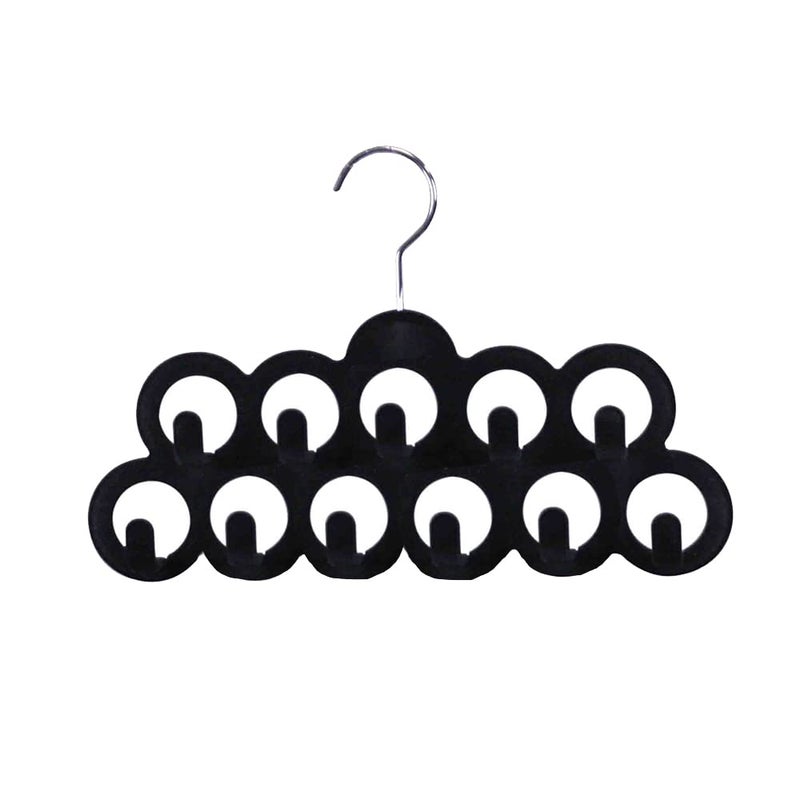 Home Basics Velvet Scarf Storage Organizer for Closet (Pack of 3), Black | by Home Basics | Scarf Holder for Scarves and Ties | Slim Scarf Hangar Useful for Belts and Jewelry - Image 1